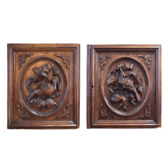 Pair of Carved Walnut Door Panels French circa 1870