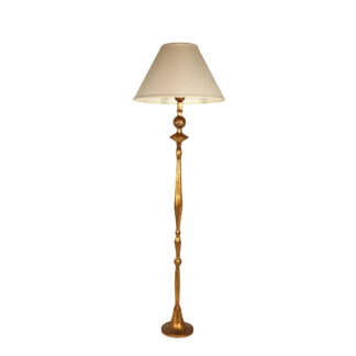 Giacometti-Style Floor Lamp by Frances Elkins, Gilt Bronze, 72"H