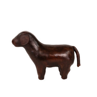 Leather Dog Footstool in the Manner of Dimitri Omersa