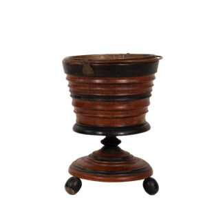 Turned Mahogany Peat Bucket, Dutch circa 1870