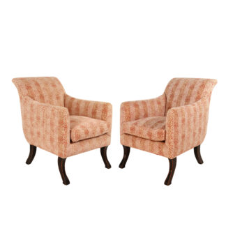 Pair Rose Tarlow Sabre leg Upholstered Armchairs
