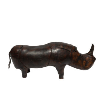 Leather Rhinoceros Footstool, in the Manner of Dimitri Omersa